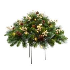 18" Crestwood® Gold Berries & Spruce LED Urn Filler