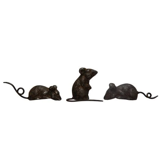 Hello Honey® Rust Finish Metal Mice Set 3 Hello Honey® Rust Finish Metal Mice Set