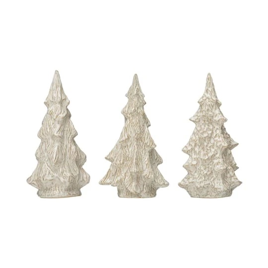 Hello Honey® 10.5" Cream Decorative Glazed Stoneware Tree Set 4 Hello Honey® 10.5" Cream Decorative Glazed Stoneware Tree Set - Image 2