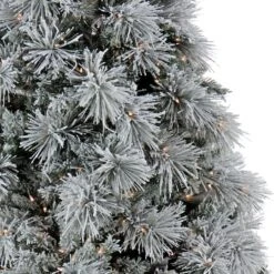 6.5ft. Pre-Lit Flocked Bavarian Pine Artificial Christmas Tree, Clear Lights -Northlight Shop D809046S 3