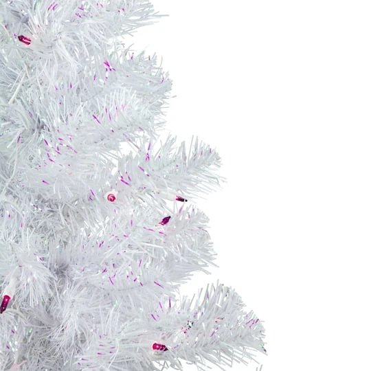 Northlight 3ft. Pre-Lit White Rockport Pine Artificial Christmas Tree, Purple Lights 6 Northlight 3ft. Pre-Lit White Rockport Pine Artificial Christmas Tree, Purple Lights - Image 4