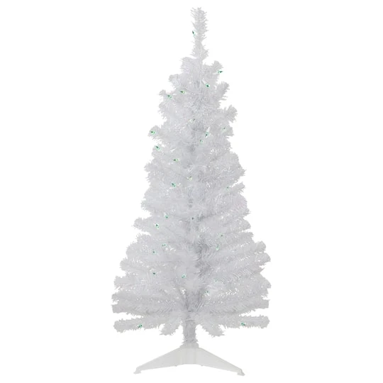 Northlight 4ft. Pre-Lit White Rockport Pine Artificial Christmas Tree, Green Lights 3 Northlight 4ft. Pre-Lit White Rockport Pine Artificial Christmas Tree, Green Lights