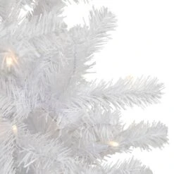 Northlight 7.5ft. Pre-Lit White Georgian Pine Pencil Artificial Christmas Tree, Warm White LED Lights 12 Northlight 7.5ft. Pre-Lit White Georgian Pine Pencil Artificial Christmas Tree, Warm White LED Lights -Northlight Shop D810158S 3