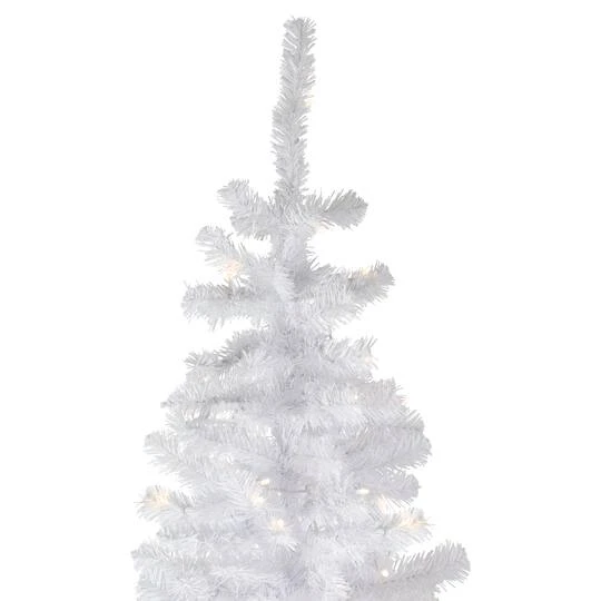 Northlight 7.5ft. Pre-Lit White Georgian Pine Pencil Artificial Christmas Tree, Warm White LED Lights 8 Northlight 7.5ft. Pre-Lit White Georgian Pine Pencil Artificial Christmas Tree, Warm White LED Lights - Image 6