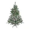 Northlight 4.5ft. Pre-Lit Flocked Natural Emerald Full Artificial Christmas Tree, Clear Lights -Northlight Shop D810173S 1