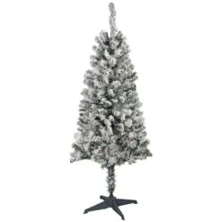 Northlight 4ft. Pre-Lit Flocked Pine Artificial Christmas Tree, Clear Lights -Northlight Shop D810178S 1 1