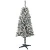 Northlight 4ft. Pre-Lit Flocked Pine Artificial Christmas Tree, Clear Lights 2 Northlight 4ft. Pre-Lit Flocked Pine Artificial Christmas Tree, Clear Lights -Northlight Shop D810178S 1