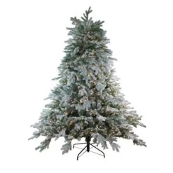 Northlight 6.5ft. Pre-Lit Frosted Butte Fir Full Artificial Christmas Tree, Clear Lights -Northlight Shop D810183S 1 1