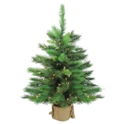 Northlight 3ft. Pre-Lit New Carolina Spruce Artificial Potted Christmas Tree, Clear Lights
