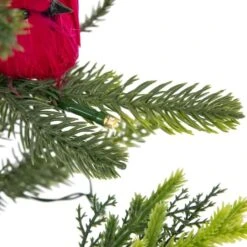 Northlight 2ft. Pre-Lit Potted Mixed Pine, Berry & Cardinals Christmas Tree, Warm White LED Lights -Northlight Shop D810209S 4