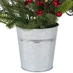 Northlight 2ft. Pre-Lit Potted Mixed Pine, Berry & Cardinals Christmas Tree, Warm White LED Lights -Northlight Shop D810209S 6