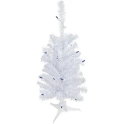 Northlight 2ft. Pre-Lit Woodbury White Pine Artificial Christmas Tree, Blue Lights
