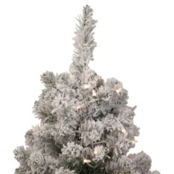 Northlight 3ft. Pre-Lit Heavily Flocked Madison Pine Medium Artificial Christmas Tree, Clear Lights -Northlight Shop D810250S 3