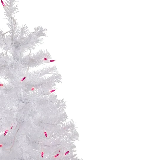 Northlight 3ft. Pre-Lit Woodbury White Pine Slim Artificial Christmas Tree, Pink Lights 7 Northlight 3ft. Pre-Lit Woodbury White Pine Slim Artificial Christmas Tree, Pink Lights - Image 5