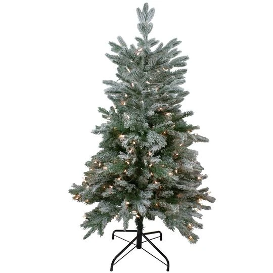 Northlight 4.5ft. Pre-Lit Real Touch™️ Flocked Whistler Noble Fir Artificial Christmas Tree, Clear Lights 4 Northlight 4.5ft. Pre-Lit Real Touch™️ Flocked Whistler Noble Fir Artificial Christmas Tree, Clear Lights - Image 2