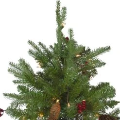 Northlight 6.5ft. Pre-Lit Real Touch™️ Mixed Winter Berry Pine Artificial Christmas Tree, Clear Lights 12 Northlight 6.5ft. Pre-Lit Real Touch™️ Mixed Winter Berry Pine Artificial Christmas Tree, Clear Lights -Northlight Shop D810306S 3
