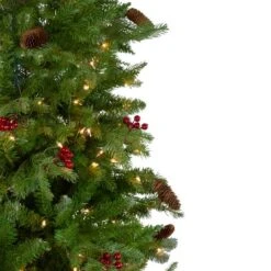 Northlight 6.5ft. Pre-Lit Real Touch™️ Mixed Winter Berry Pine Artificial Christmas Tree, Clear Lights 14 Northlight 6.5ft. Pre-Lit Real Touch™️ Mixed Winter Berry Pine Artificial Christmas Tree, Clear Lights -Northlight Shop D810306S 5