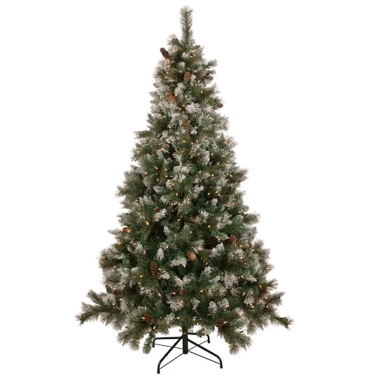 Northlight 6.5ft. Pre-Lit Snow Valley Pine Artificial Christmas Tree, Clear Lights 3 Northlight 6.5ft. Pre-Lit Snow Valley Pine Artificial Christmas Tree, Clear Lights