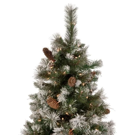 Northlight 6.5ft. Pre-Lit Snow Valley Pine Artificial Christmas Tree, Clear Lights 8 Northlight 6.5ft. Pre-Lit Snow Valley Pine Artificial Christmas Tree, Clear Lights - Image 6