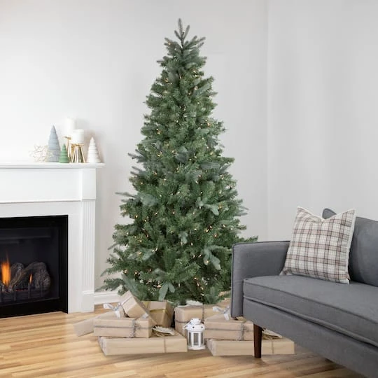 Northlight 6.5ft. Pre-Lit Granville Fraser Fir Slim Artificial Christmas Tree, Clear Lights 5 Northlight 6.5ft. Pre-Lit Granville Fraser Fir Slim Artificial Christmas Tree, Clear Lights - Image 3