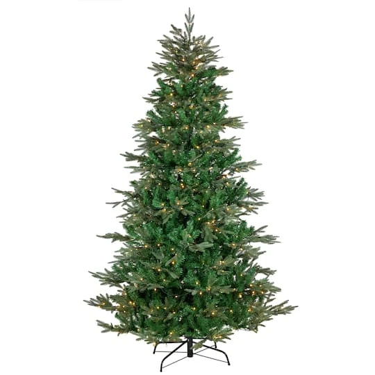 Northlight 7.5ft. Pre-Lit Real Touch™️ Hudson Fir Artificial Christmas Tree, Warm White LED Lights 4 Northlight 7.5ft. Pre-Lit Real Touch™️ Hudson Fir Artificial Christmas Tree, Warm White LED Lights - Image 2