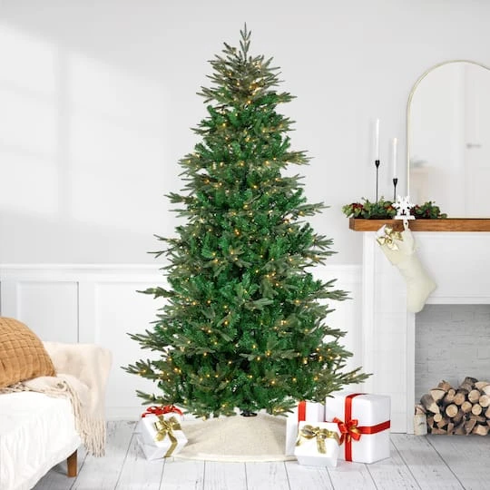 Northlight 7.5ft. Pre-Lit Real Touch™️ Hudson Fir Artificial Christmas Tree, Warm White LED Lights 5 Northlight 7.5ft. Pre-Lit Real Touch™️ Hudson Fir Artificial Christmas Tree, Warm White LED Lights - Image 3