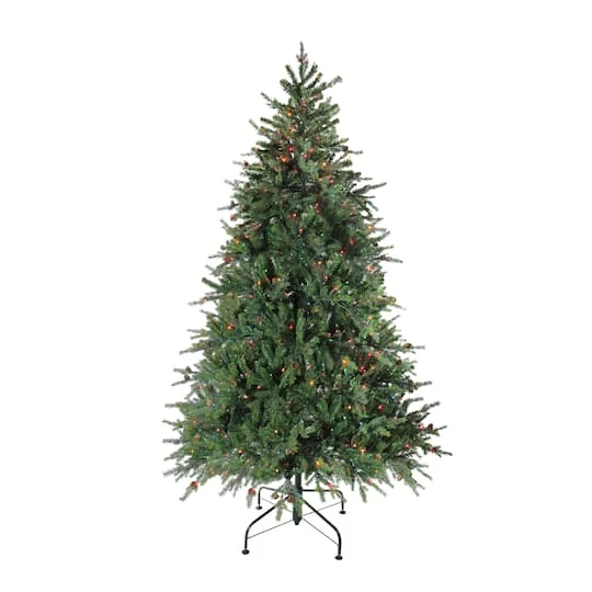 Northlight 7.5ft. Pre-Lit Real Touch™ Hunter Fir Artificial Christmas Tree, Multicolor Lights 4 Northlight 7.5ft. Pre-Lit Real Touch™ Hunter Fir Artificial Christmas Tree, Multicolor Lights - Image 2