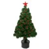 Northlight 3ft. Fiber Optic Color Changing Artificial Christmas Tree With Red Berries 1 Northlight 3ft. Fiber Optic Color Changing Artificial Christmas Tree With Red Berries -Northlight Shop D810416S 1