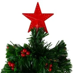 Northlight 3ft. Fiber Optic Color Changing Artificial Christmas Tree With Red Berries -Northlight Shop D810416S 4