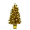 Northlight 3ft. Pre-Lit Gold Fiber Optic Artificial Christmas Tree, White Lights -Northlight Shop D810440S 1