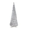 Northlight 6ft. Pre-Lit Silver Tinsel Pop-Up Artificial Christmas Tree, Clear Lights 2 Northlight 6ft. Pre-Lit Silver Tinsel Pop-Up Artificial Christmas Tree, Clear Lights -Northlight Shop D810443S 1