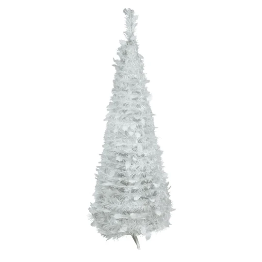 Northlight 6ft. Unit White Tinsel Pop-Up Artificial Christmas Tree 4 Northlight 6ft. Unit White Tinsel Pop-Up Artificial Christmas Tree - Image 2