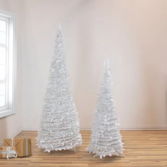 Northlight 6ft. Unit White Tinsel Pop-Up Artificial Christmas Tree 5 Northlight 6ft. Unit White Tinsel Pop-Up Artificial Christmas Tree - Image 3