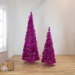 Northlight 6ft. Unlit Pink Tinsel Pop-Up Artificial Christmas Tree 11 Northlight 6ft. Unlit Pink Tinsel Pop-Up Artificial Christmas Tree -Northlight Shop D810480S 2