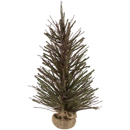 Northlight 2ft. Unlit Green & Brown Warsaw Twig Artificial Christmas Tree With Burlap Base 3 Northlight 2ft. Unlit Green & Brown Warsaw Twig Artificial Christmas Tree With Burlap Base
