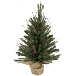 Northlight 18" Unlit Warsaw Twig Artificial Christmas Tree In Burlap Base