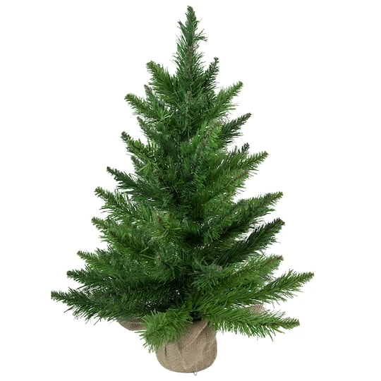 Northlight 24" Unlit Mini Balsam Pine Artificial Christmas Tree In Burlap Base 3 Northlight 24" Unlit Mini Balsam Pine Artificial Christmas Tree In Burlap Base