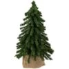 Northlight 15" Unlit Downswept Village Pine Artificial Christmas Tree In Burlap Base -Northlight Shop D810543S 1