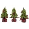 Northlight 3 Pack 9" Unlit Mini Downswept Pine Artificial Christmas Tree 1 Northlight 3 Pack 9" Unlit Mini Downswept Pine Artificial Christmas Tree -Northlight Shop D810551S 1