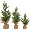 Northlight 10.5", 15", & 18" Unlit Pine Artificial Christmas Tree With Burlap Base Set 1 Northlight 10.5", 15", & 18" Unlit Pine Artificial Christmas Tree With Burlap Base Set -Northlight Shop D810557S 1