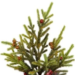 Northlight 9" Unlit Glittered Pine With Berries Artificial Christmas Tree Set 13 Northlight 9" Unlit Glittered Pine With Berries Artificial Christmas Tree Set -Northlight Shop D810558S 4