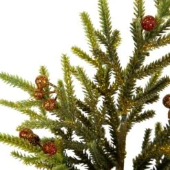 Northlight 9" Unlit Glittered Pine With Berries Artificial Christmas Tree Set 14 Northlight 9" Unlit Glittered Pine With Berries Artificial Christmas Tree Set -Northlight Shop D810558S 5