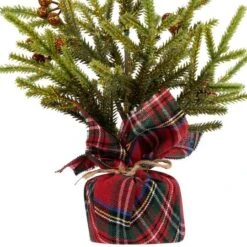 Northlight 9" Unlit Glittered Pine With Berries Artificial Christmas Tree Set 15 Northlight 9" Unlit Glittered Pine With Berries Artificial Christmas Tree Set -Northlight Shop D810558S 6