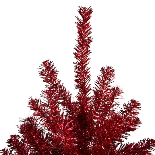 Northlight 6ft. Unlit Metallic Red Tinsel Artificial Christmas Tree 6 Northlight 6ft. Unlit Metallic Red Tinsel Artificial Christmas Tree - Image 4