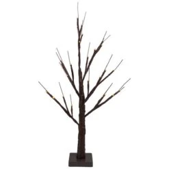 Northlight 24" Pre-Lit Brown Birch Twig Artificial Tree, Warm White LED Lights