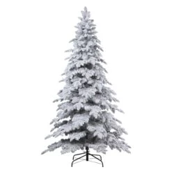 7ft. Pre-Lit Holland Snow Fir Artificial Christmas Tree, Soft White T5 LED Lights 11 7ft. Pre-Lit Holland Snow Fir Artificial Christmas Tree, Soft White T5 LED Lights -Northlight Shop D810808S 4