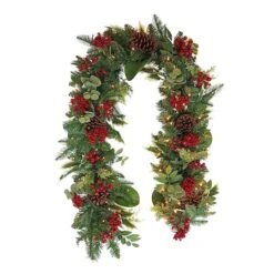 6ft. Green Battery-Operated Pre-Lit Decorated Artificial Garland