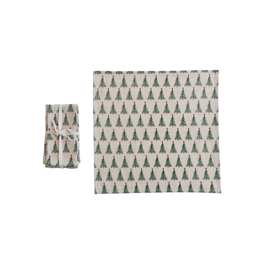 Hello Honey® 18" Christmas Tree Print Stonewashed Cotton Napkins, 4ct. 4 Hello Honey® 18" Christmas Tree Print Stonewashed Cotton Napkins, 4ct. - Image 2