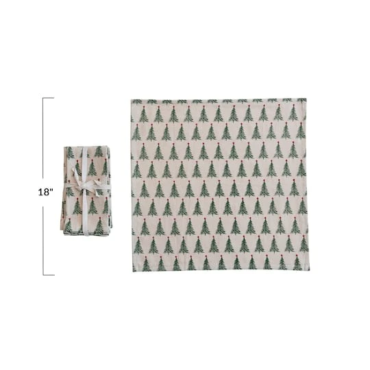 Hello Honey® 18" Christmas Tree Print Stonewashed Cotton Napkins, 4ct. 8 Hello Honey® 18" Christmas Tree Print Stonewashed Cotton Napkins, 4ct. - Image 6
