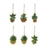Hello Honey® 6 Pack 4" Beaded & Embroidered Potted Plant Fabric Ornaments 2 Hello Honey® 6 Pack 4" Beaded & Embroidered Potted Plant Fabric Ornaments -Northlight Shop D811456S 1